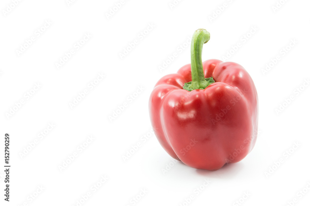 Red capsicum or sweet pepper isolated on white background