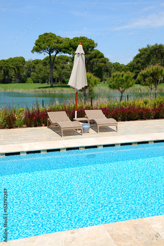 Obraz premium The swimming pool at luxury hotel, Antalya, Turkey