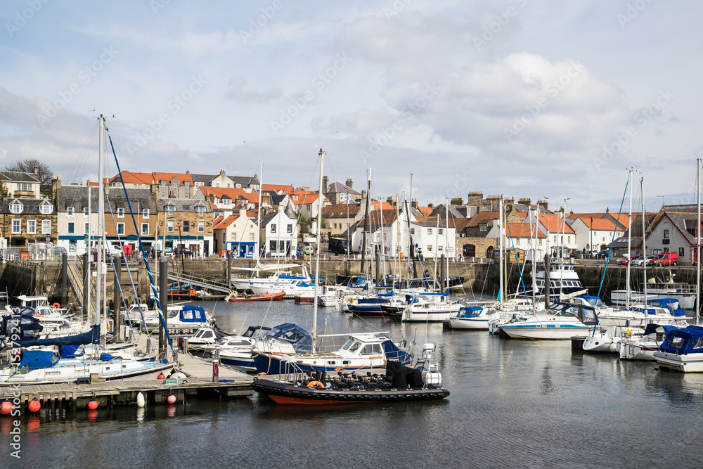A view of the harbour at Anstruther, Fife, East Neuk, Scotland