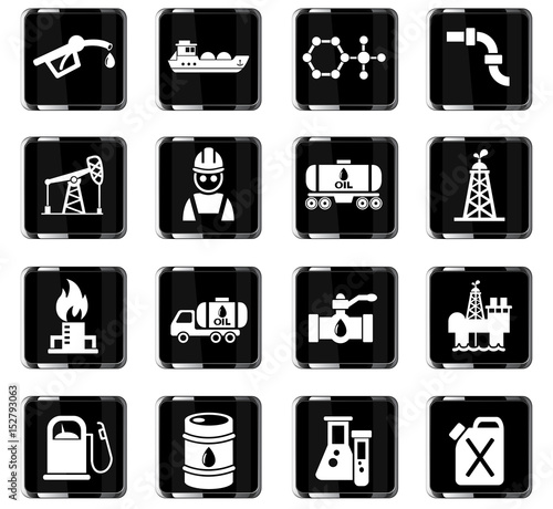 extraction of oil icon set