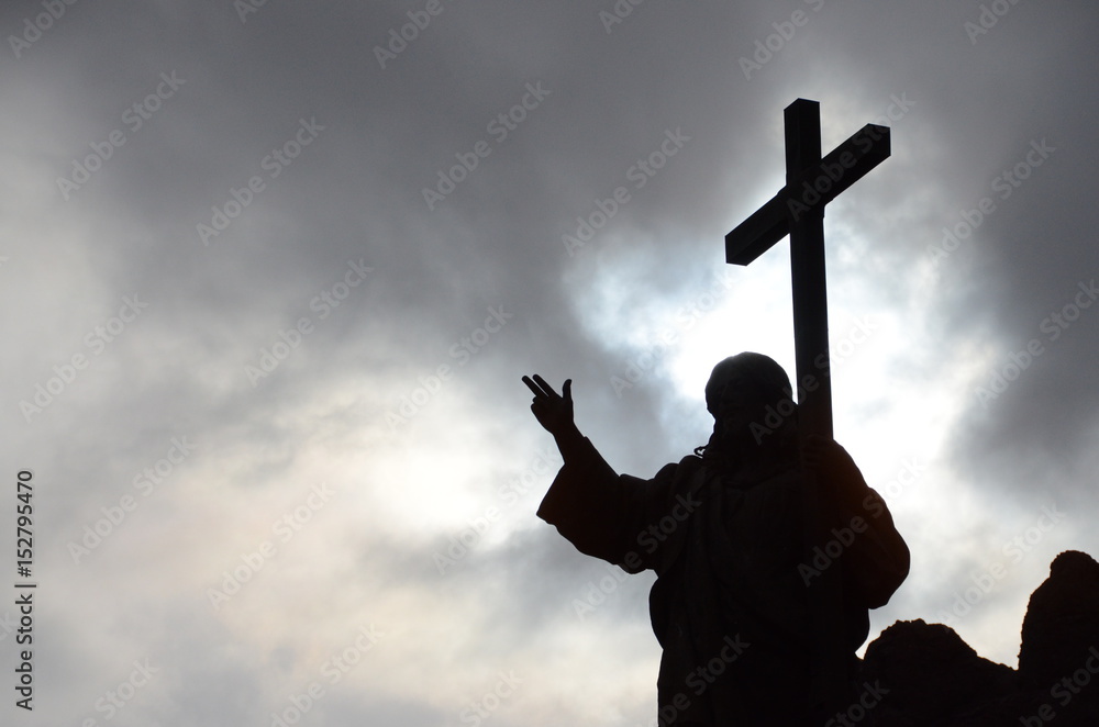 Cristo Redentor statue (Paso Cristo Redentor, Argentina/Chile) Stock
