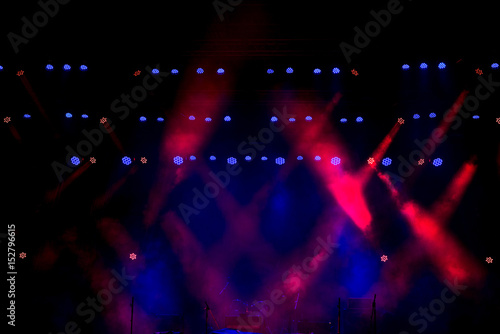 Free stage with multicolored lights