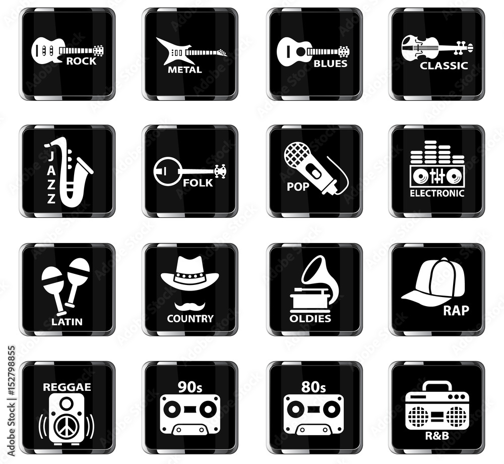 musical genre web icons musical genre web icons