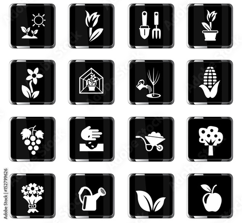 plants tools icon set