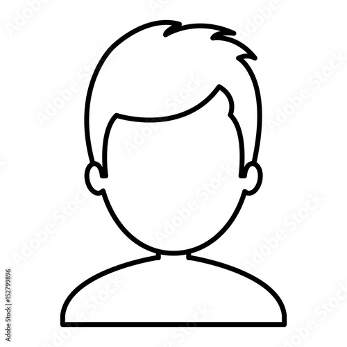 young man shirtless avatar character vector illustration design