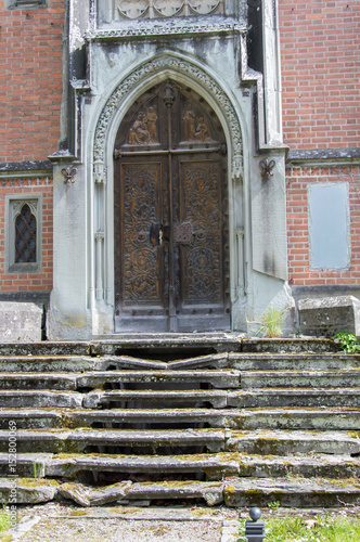 Ancient door of a chapel in Lindau, Bodensee, in South Germany
