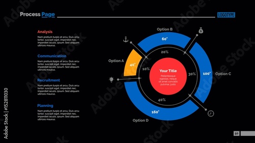 Four Sectors Doughnut Chart Slide Template