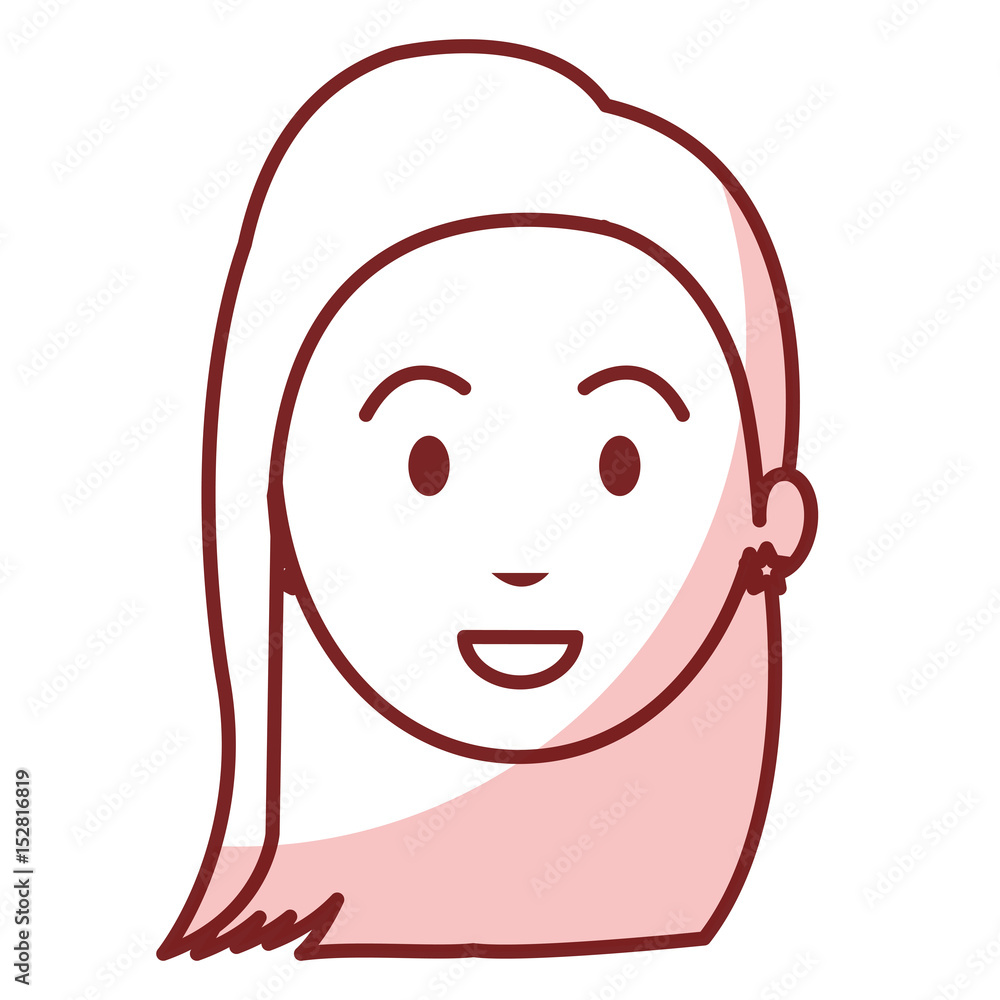 beautiful and young woman head vector illustration design
