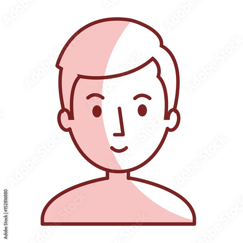 young man shirtless avatar character vector illustration design