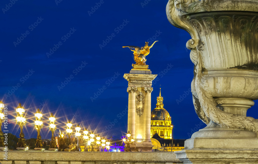 The famous Alexandre III bridge , Paris, France.