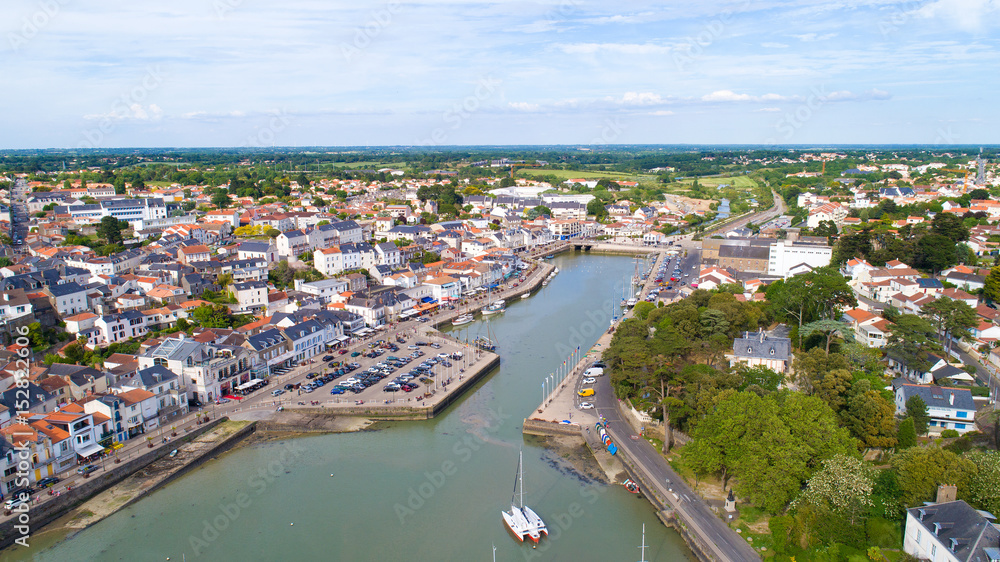 Photographie aérienne de la ville de Pornic en Loire Atlantique, France