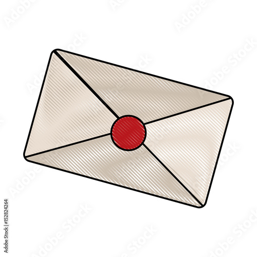 drawing email envelope letter message image vector illustration