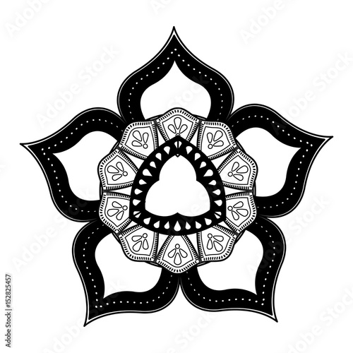 floral mandala bohemian culture meditation vector illustration