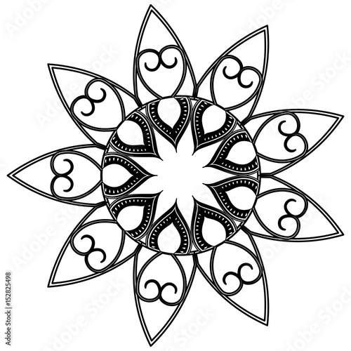 floral mandala bohemian culture meditation vector illustration