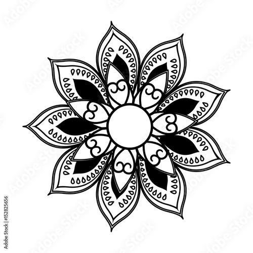 floral mandala bohemian culture meditation vector illustration