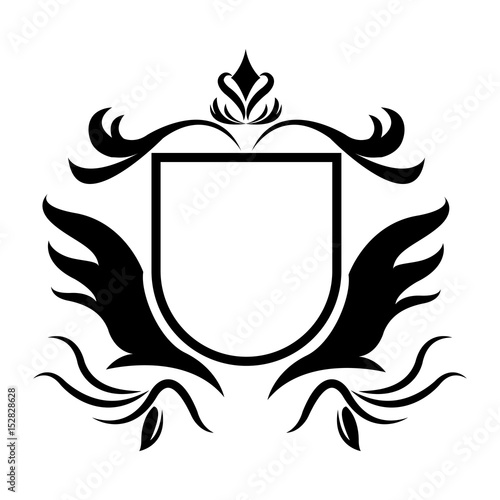 decorative shield heraldry victorian elegant frame vector illustration