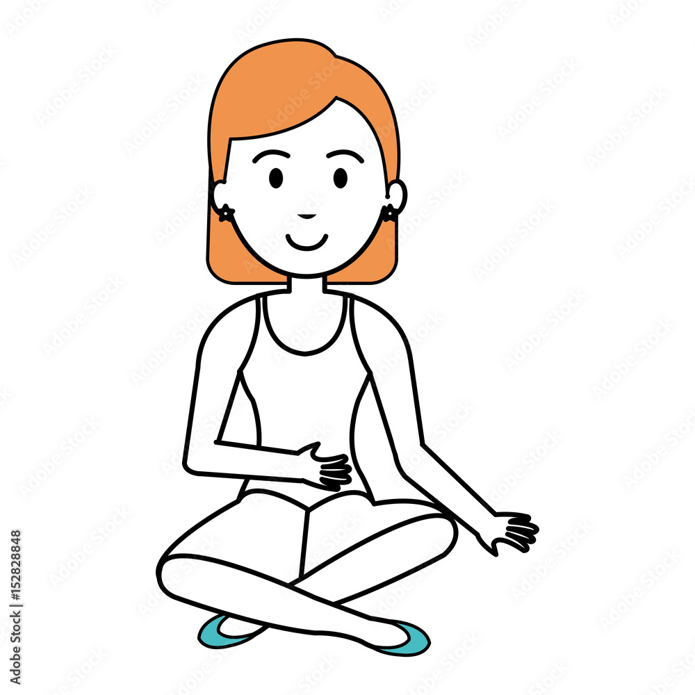beautiful and young woman sitting character vector illustration design beautiful and young woman sitting character vector illustration design