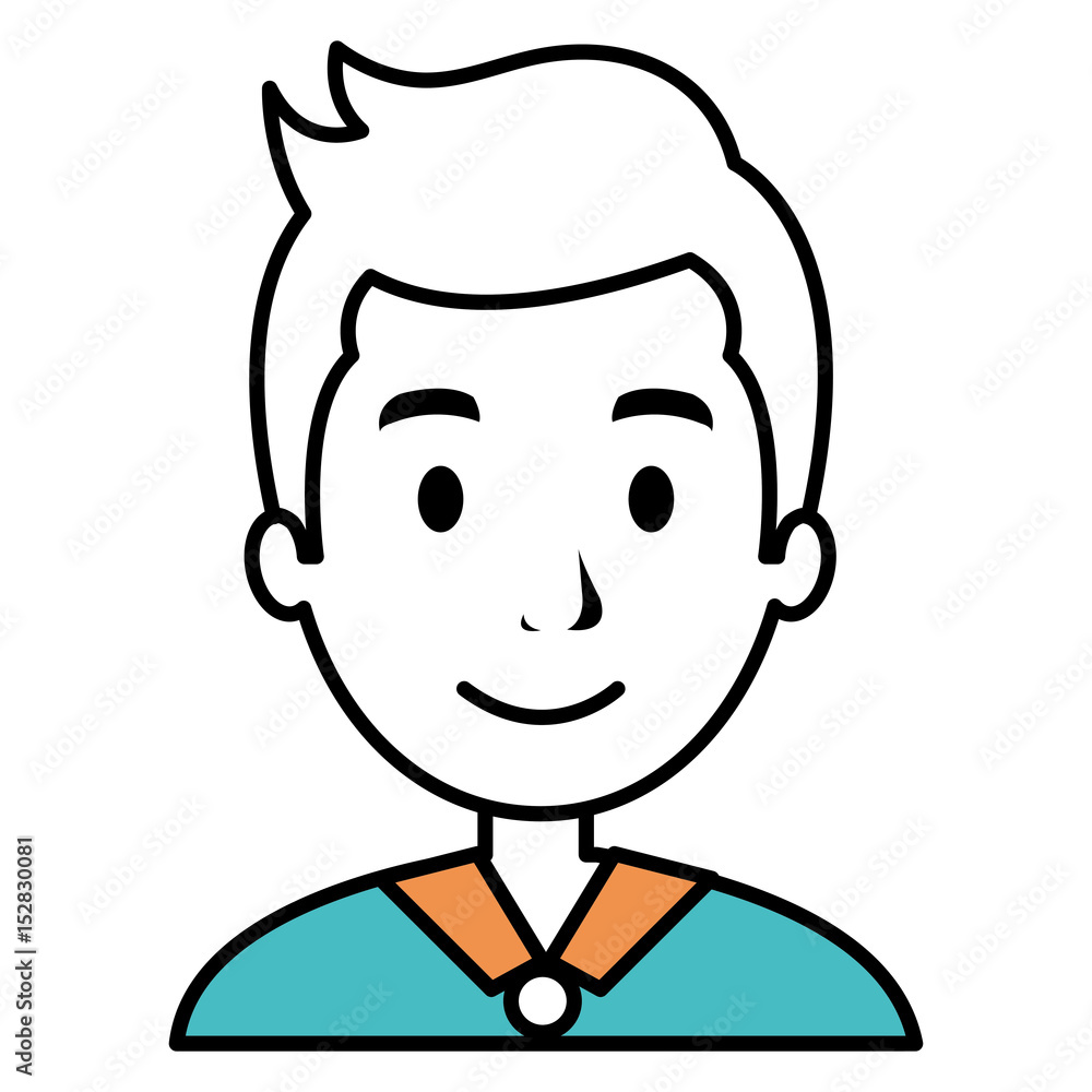 young man avatar character vector illustration design