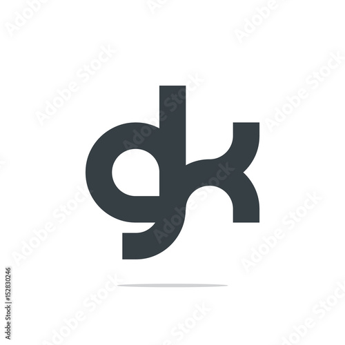 Initial Letter GK Linked Design Logo