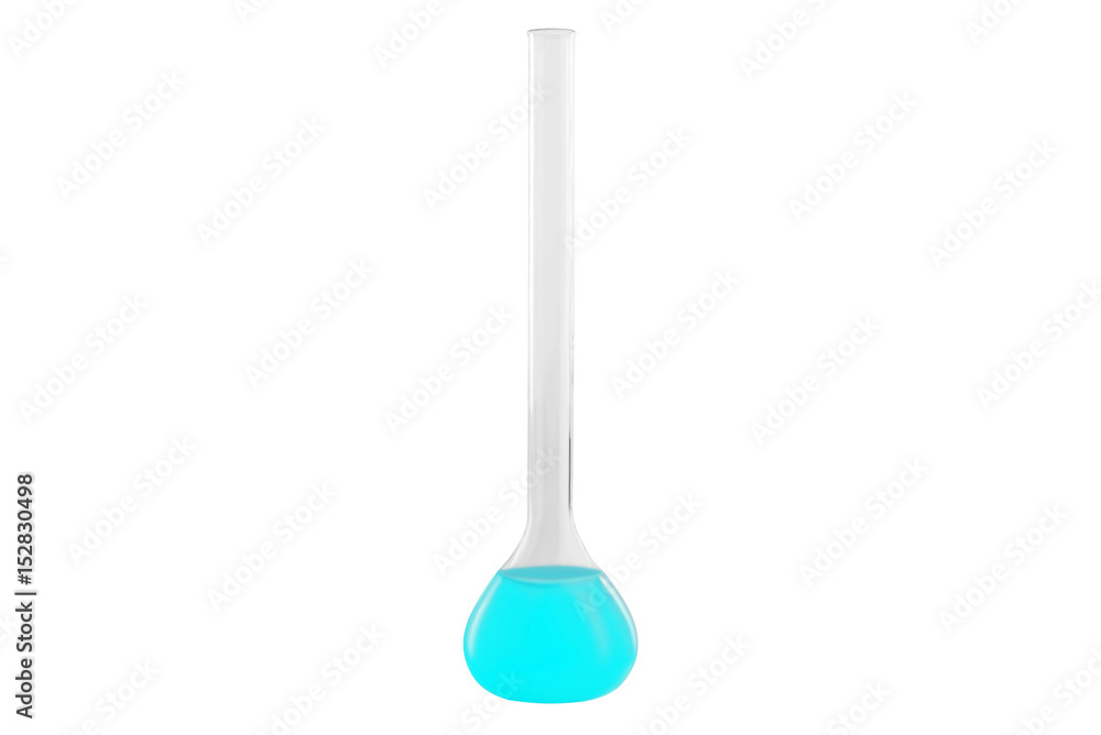 Test-tube with blue liquid, isolated on white background. Medicine, Chemistry. Horizontal frame Test-tube with blue liquid, isolated on white background. Medicine, Chemistry. Horizontal frame