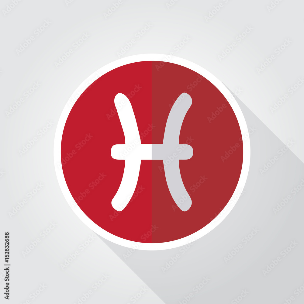 Obraz premium Pisces Icon Design Illustration Template Element