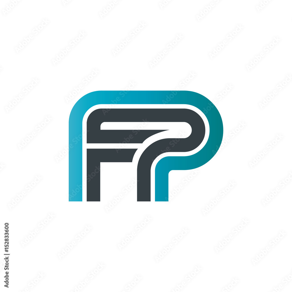 Initial Letter FP Linked Design Logo Initial Letter FP Linked Design Logo