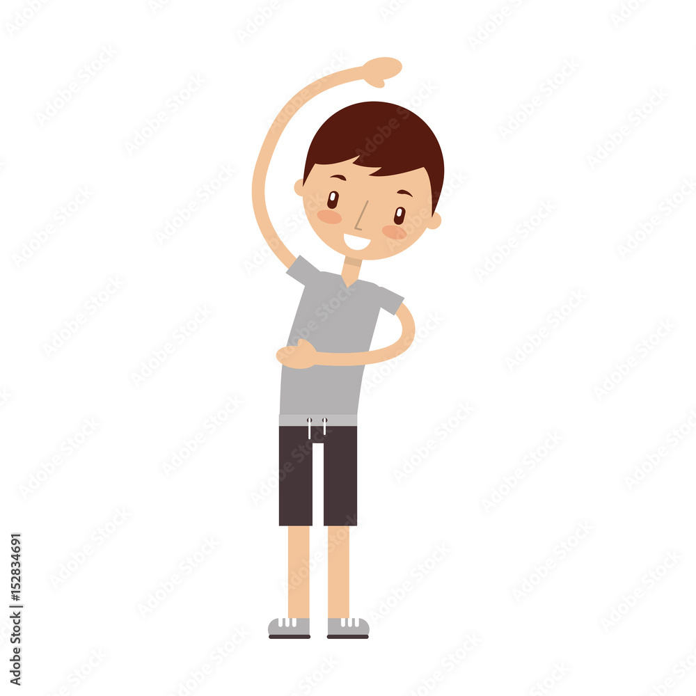 cartoon boy stretching up vector illustration graphic design cartoon boy stretching up vector illustration graphic design