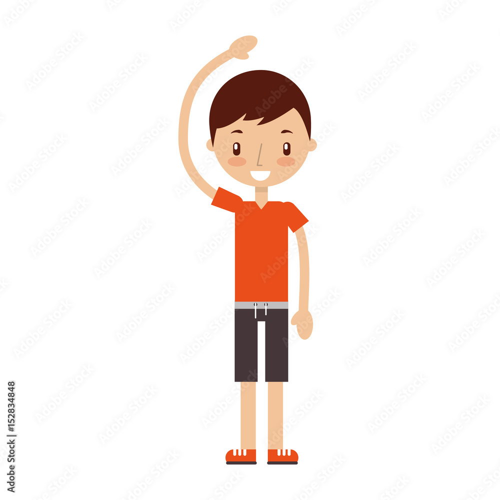 isolated fitness boy exercising icon vector illustration