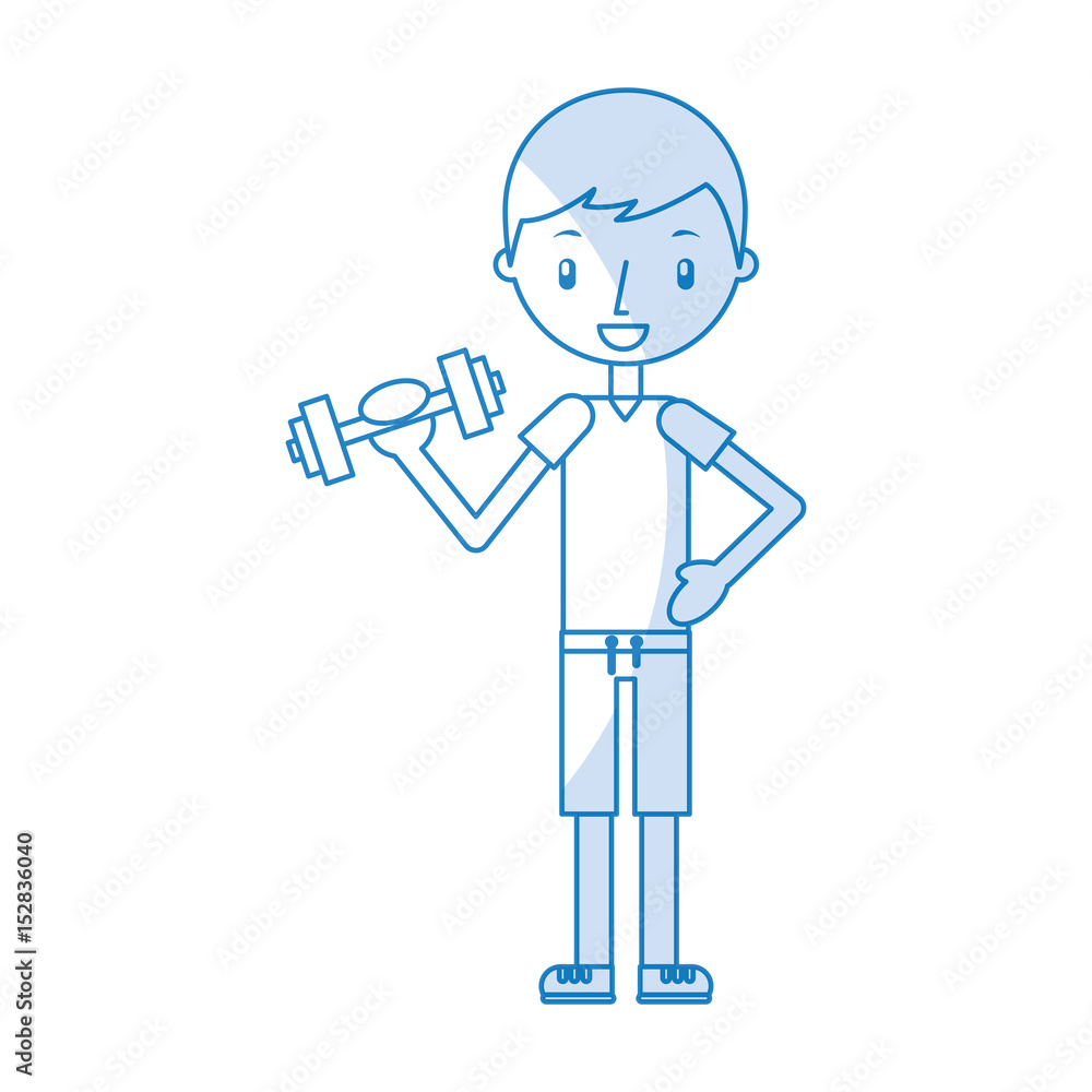 boy exercising with dumbells vector illustration graphic design boy exercising with dumbells vector illustration graphic design
