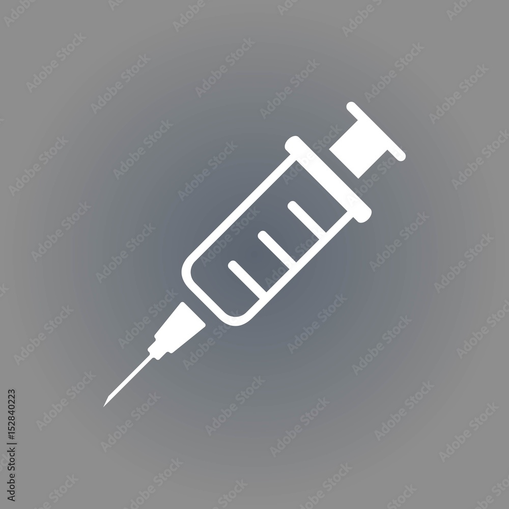 Injection syringe flat icon vector for medical apps and websites Injection syringe flat icon vector for medical apps and websites