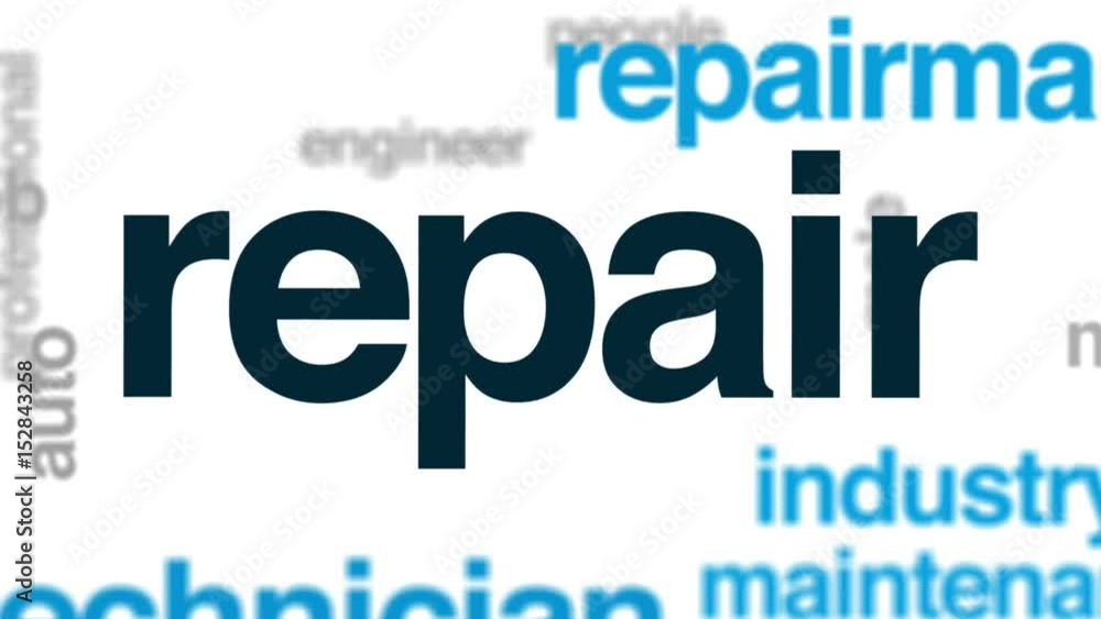 Repair animated word cloud, text design animation. Repair animated word cloud, text design animation.