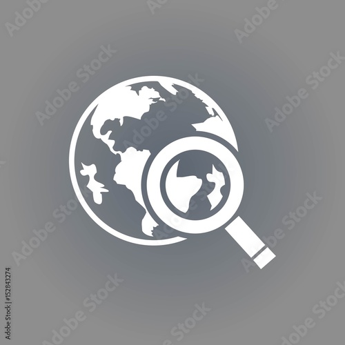globe search  icon stock vector illustration flat design