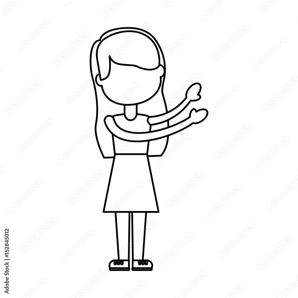 beautiful icon girl with long hair vector illustration beautiful icon girl with long hair vector illustration