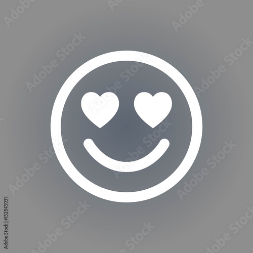 smile with hearts of love icon stock vector illustration flat design