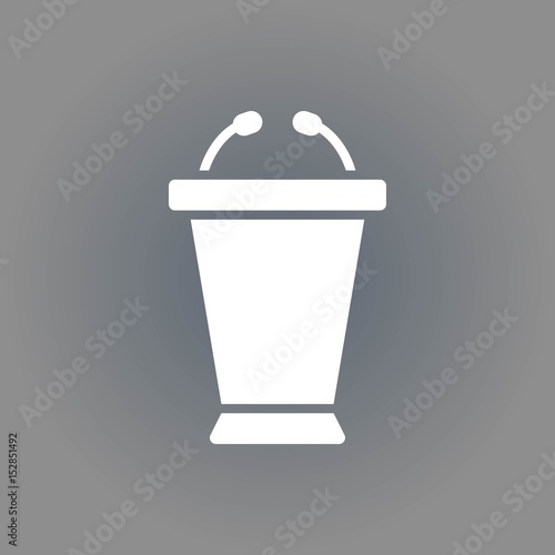 lectern with microphone icon stock vector illustration flat design