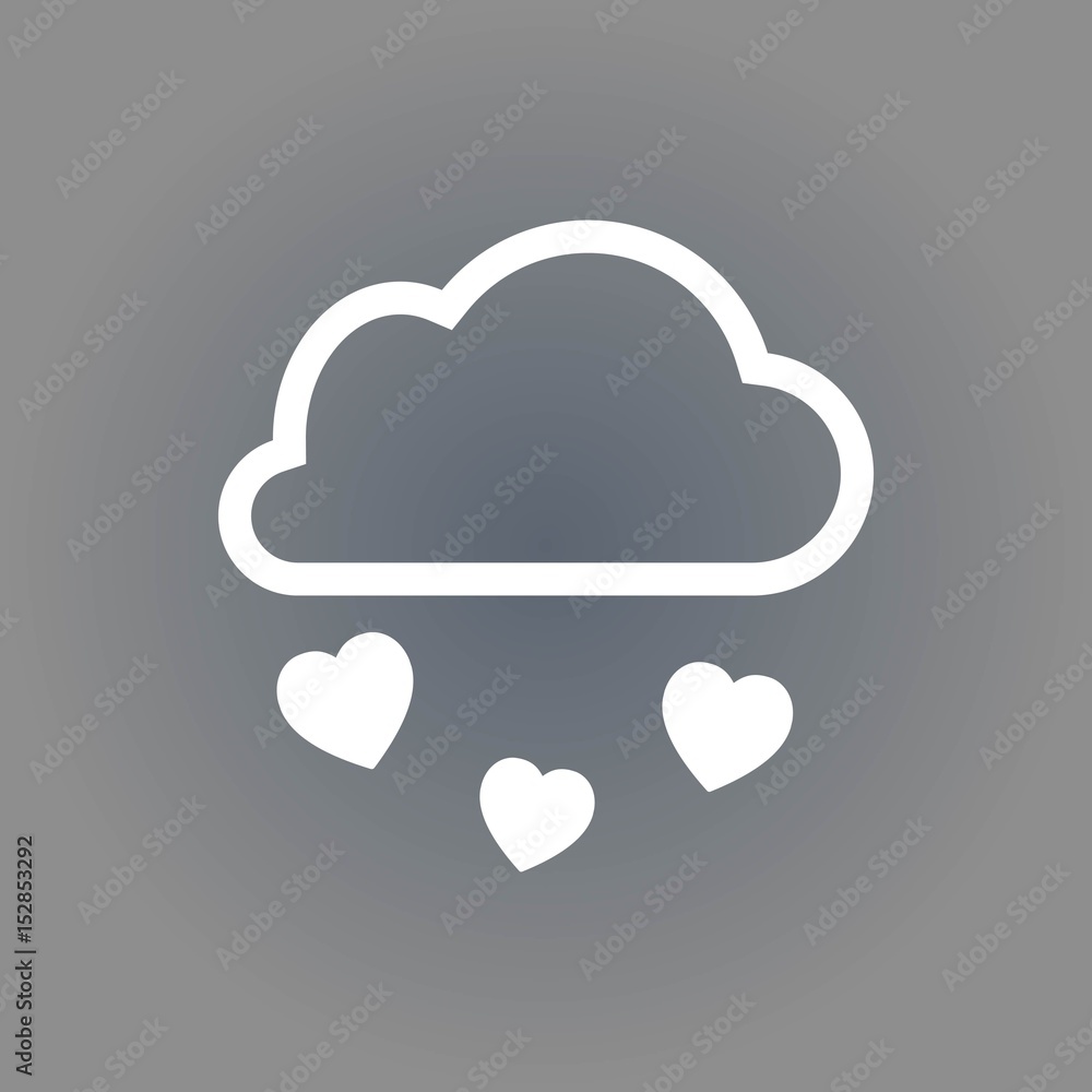 from the cloud falling hearts icon stock vector illustration flat design