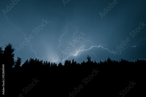 Lightning strike on sky