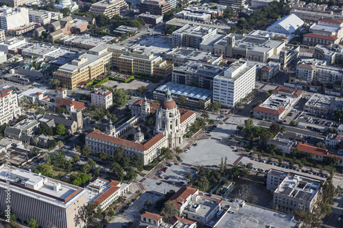 Aerial view of city hall in...