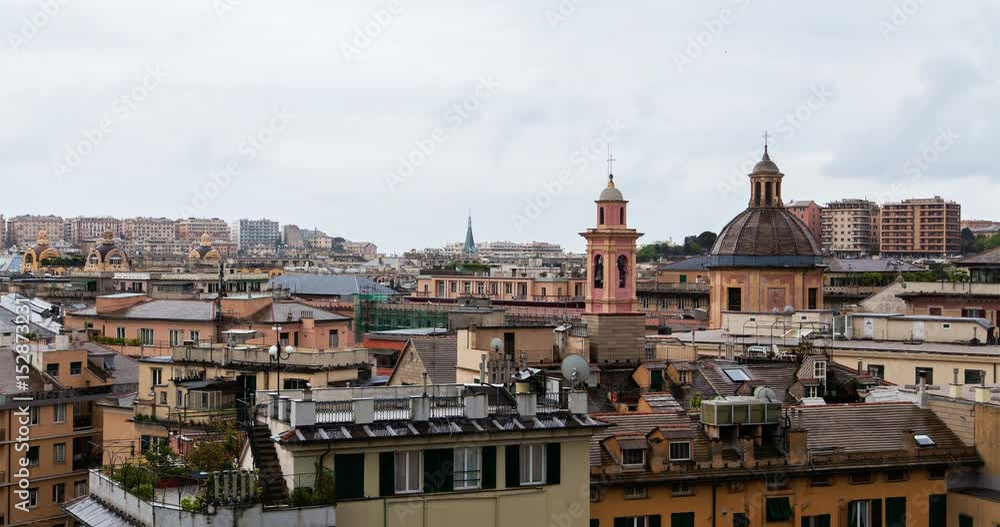 Roofs of the Old City of Europe Genoa time lapse Roofs of the Old City of Europe Genoa time lapse
