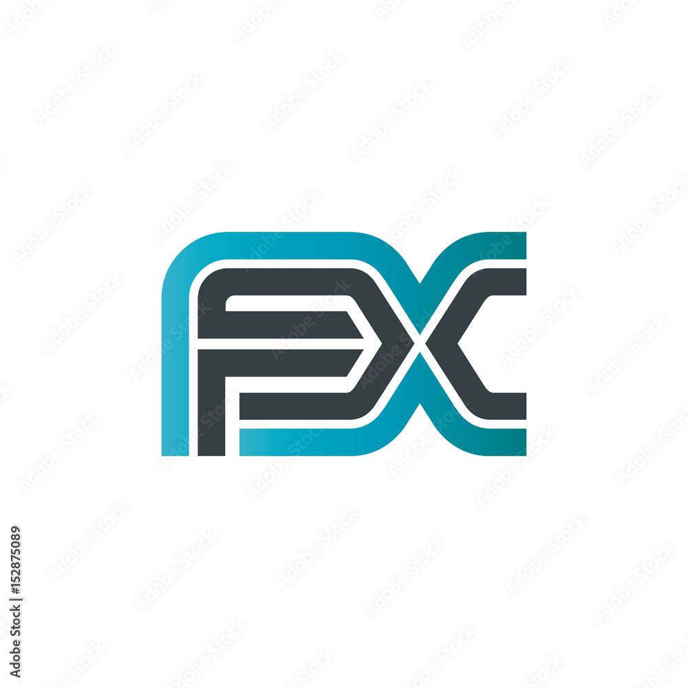 Initial Letter FX Linked Design Logo Initial Letter FX Linked Design Logo