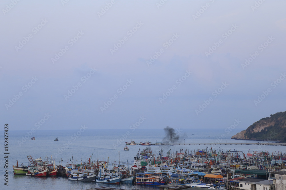 Perspective of the fishing boats