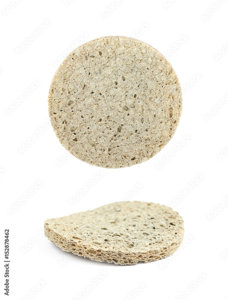 Used make-up cleaning round sponge isolated Used make-up cleaning round sponge isolated