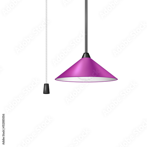 Retro hanging lamp in purple design with cord switch