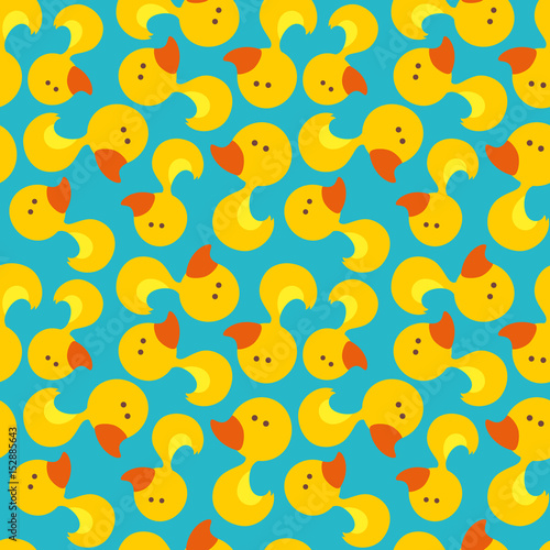 Vector illustration Seamless pattern with Cartoon Duck