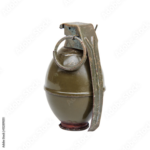 Grenade on isolated on white background and Clipping path.