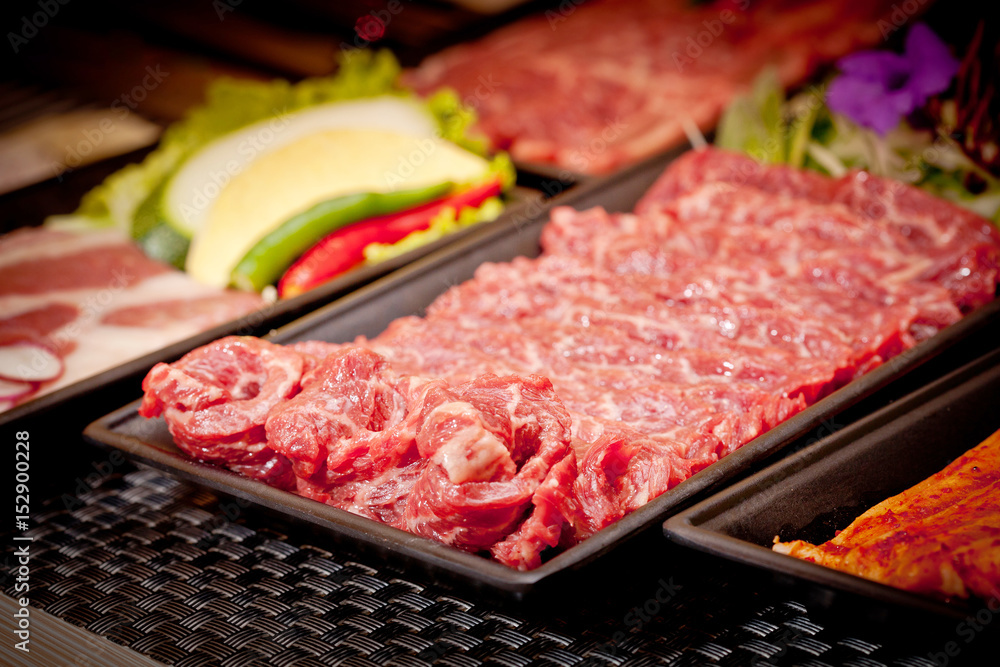 Fresh raw beef for grilling in Korean style