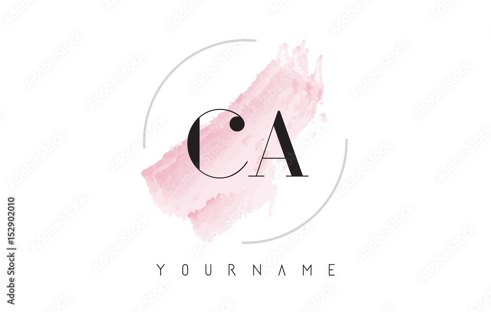 CA C A Watercolor Letter Logo Design with Circular Brush Pattern. Stock ...