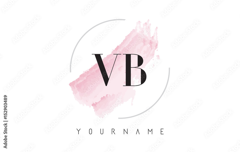 VB V B Watercolor Letter Logo Design with Circular Brush Pattern. VB V B Watercolor Letter Logo Design with Circular Brush Pattern.