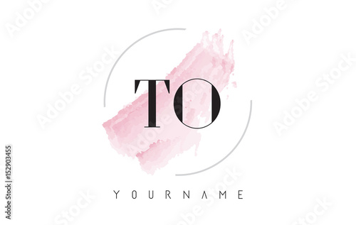 TO T O Watercolor Letter Logo Design with Circular Brush Pattern.