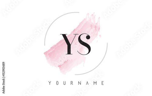 YS Y S Watercolor Letter Logo Design with Circular Brush Pattern.